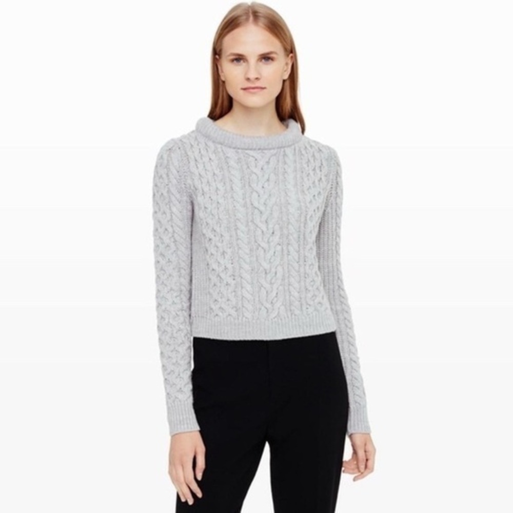 Club Monaco Light Gray Cable Knit Sweater